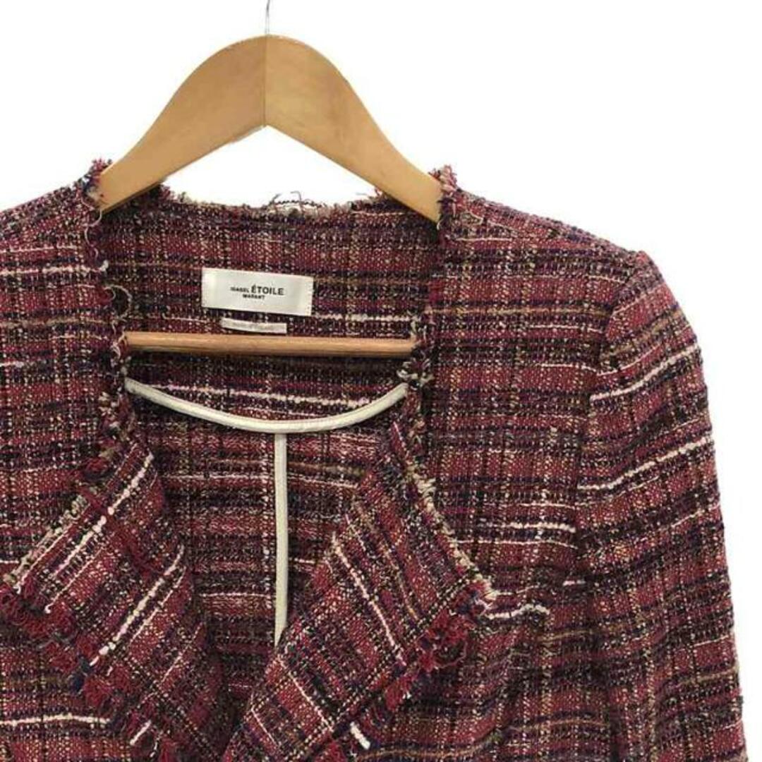 ISABEL MARANT ETOILE / イザベルマランエトワール | ノーカラーコットンツイードジャケット | 36 | ピンク | レディース レディースのジャケット/アウター(その他)の商品写真