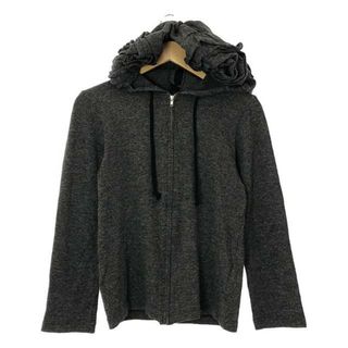 コムデギャルソン(COMME des GARCONS)の【美品】  COMME des GARCONS / コムデギャルソン | 2013AW | 薔薇 ローズ フラワー 装飾 ニット ジップ パーカー | S | グレー | レディース(ニット/セーター)