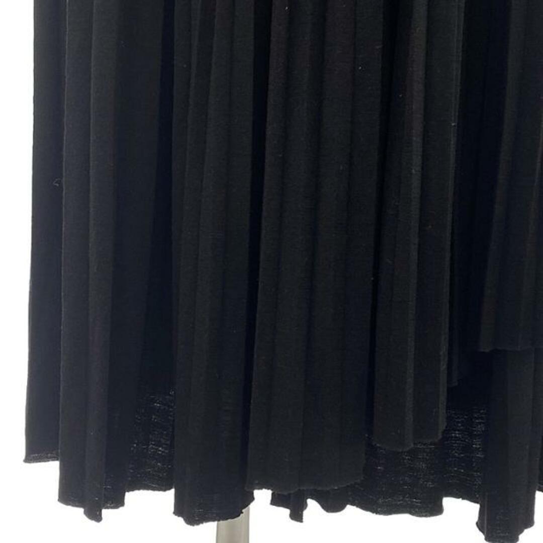 ATON(エイトン)のATON / エイトン | ウールジャージープリーツラップスカート | 2 | ブラック | レディース レディースのスカート(ロングスカート)の商品写真