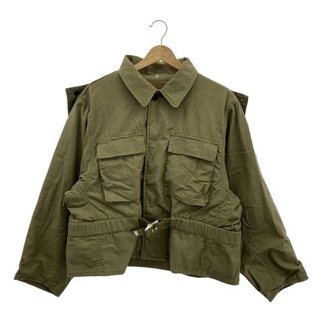 beautiful people(ビューティフルピープル)の【美品】  beautiful people / ビューティフルピープル | double-end military cloth blouson / ベルテッド ミリタリー ジャケット / フード着脱可 | 38 | olive | レディース レディースのジャケット/アウター(その他)の商品写真