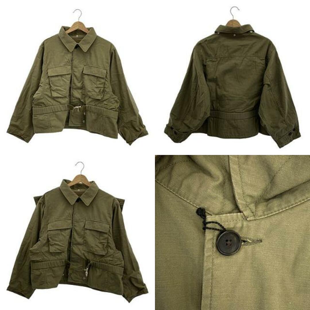 beautiful people(ビューティフルピープル)の【美品】  beautiful people / ビューティフルピープル | double-end military cloth blouson / ベルテッド ミリタリー ジャケット / フード着脱可 | 38 | olive | レディース レディースのジャケット/アウター(その他)の商品写真