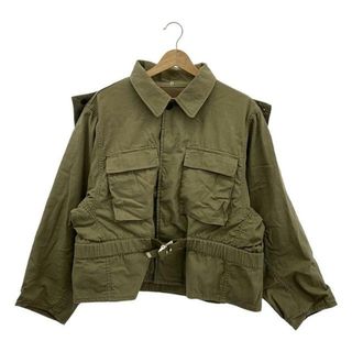 ビューティフルピープル(beautiful people)の【美品】  beautiful people / ビューティフルピープル | double-end military cloth blouson / ベルテッド ミリタリー ジャケット / フード着脱可 | 38 | olive | レディース(その他)