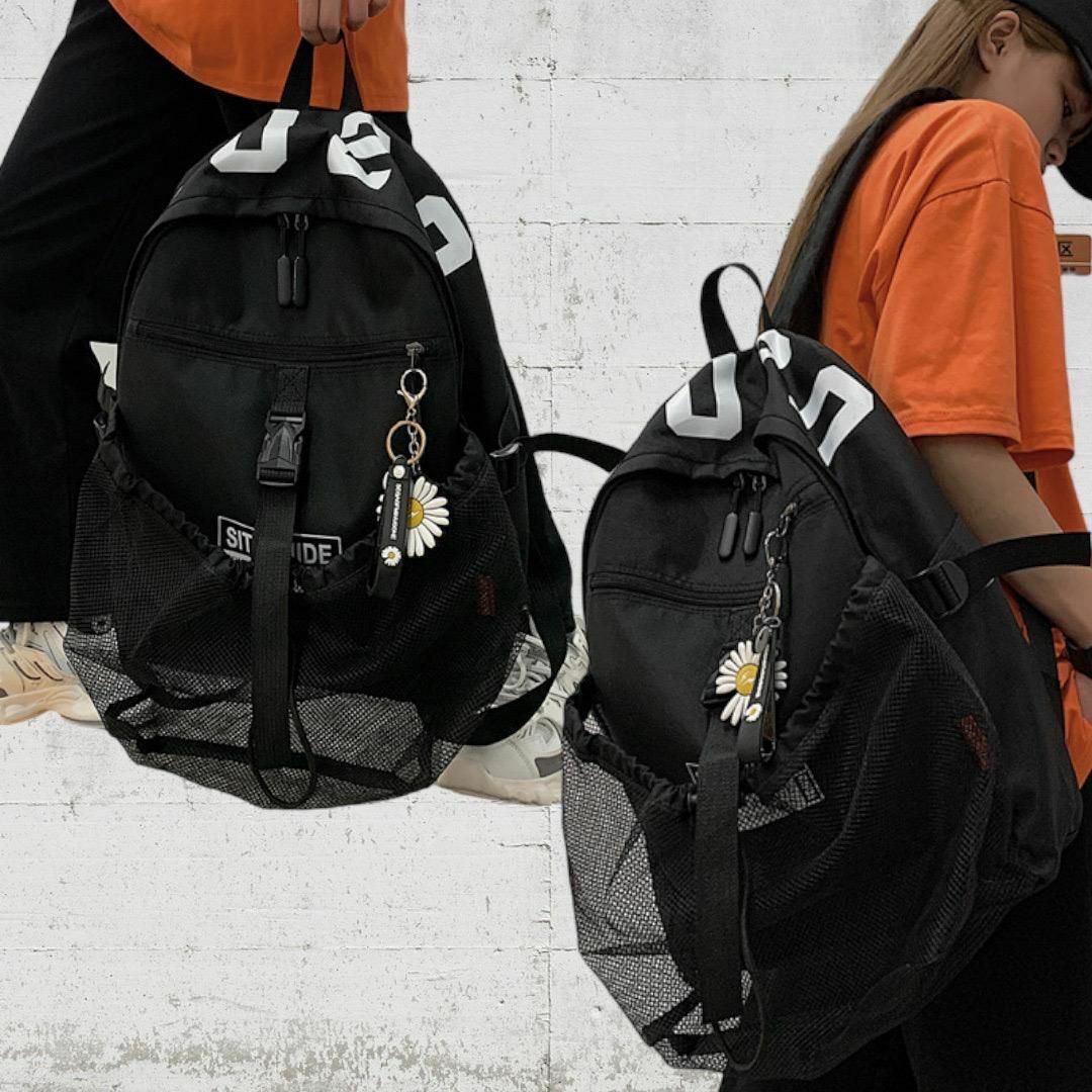 リュック ボールバッグ ブラック 大容量 バスケットボール 男女兼用 ボール レディースのバッグ(リュック/バックパック)の商品写真
