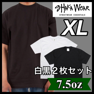 新品 シャカウェア 7.5oz ヘビーウエイト 無地半袖Tシャツ 白黒2枚 XL(Tシャツ/カットソー(半袖/袖なし))