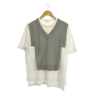 エンフォルド(ENFOLD)の【美品】  ENFOLD / エンフォルド | 2022SS | CUT AND SEWN Layered  Tシャツ | 38 | ホワイト/グレー | レディース(Tシャツ(半袖/袖なし))