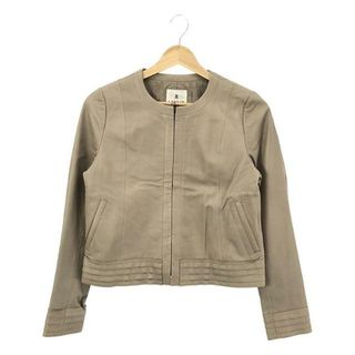 ランバン(LANVIN)のLANVIN / ランバン | ラムレザーノーカラージャケット | 38 | ベージュ | レディース(その他)