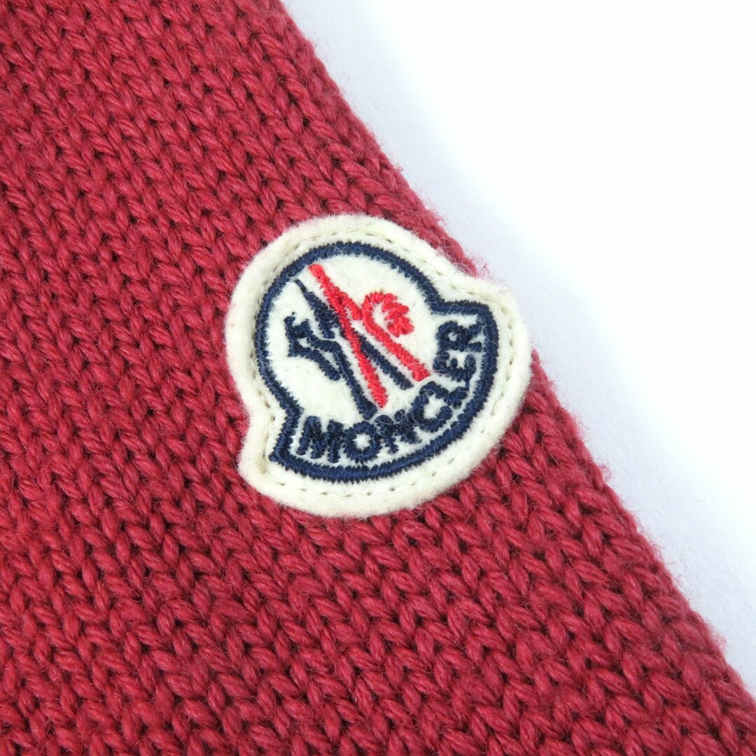 MONCLER(モンクレール)の極美品△MONCLER モンクレール 2019年製 MAGLIONE TRICOT CARDIGAN 袖ニット切替 ロゴパッチ付き ダウンジャケット レッド系 XS 正規品 レディース レディースのジャケット/アウター(ダウンジャケット)の商品写真