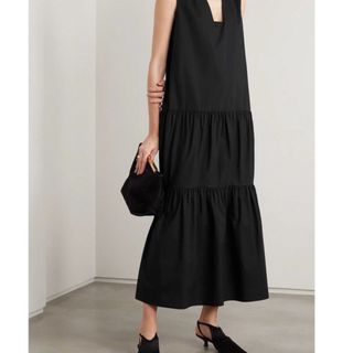 バイマレーネビルガー(BY MALENE BIRGER)の新品 BYMALENEBIRGER オーガニックコットン ティアード ワンピース(ロングワンピース/マキシワンピース)