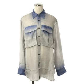 ドリスヴァンノッテン(DRIES VAN NOTEN)の【新品】  DRIES VAN NOTEN / ドリスヴァンノッテン | 2024SS | CALANDER TRIS 8162 M.W.SHIRT silk100％ / シルク カランダートリスシャツ | S | blue | メンズ(Tシャツ/カットソー(七分/長袖))