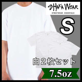 新品 シャカウェア 7.5oz ヘビーウエイト 無地 半袖Tシャツ 白2枚 S(Tシャツ/カットソー(半袖/袖なし))