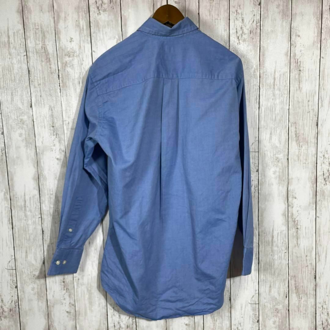 NAUTICA(ノーティカ)のノーティカ　NAUTICA　胸ポケット刺繍　青ブルー無地プレーンＢＤ長袖シャツ メンズのトップス(シャツ)の商品写真