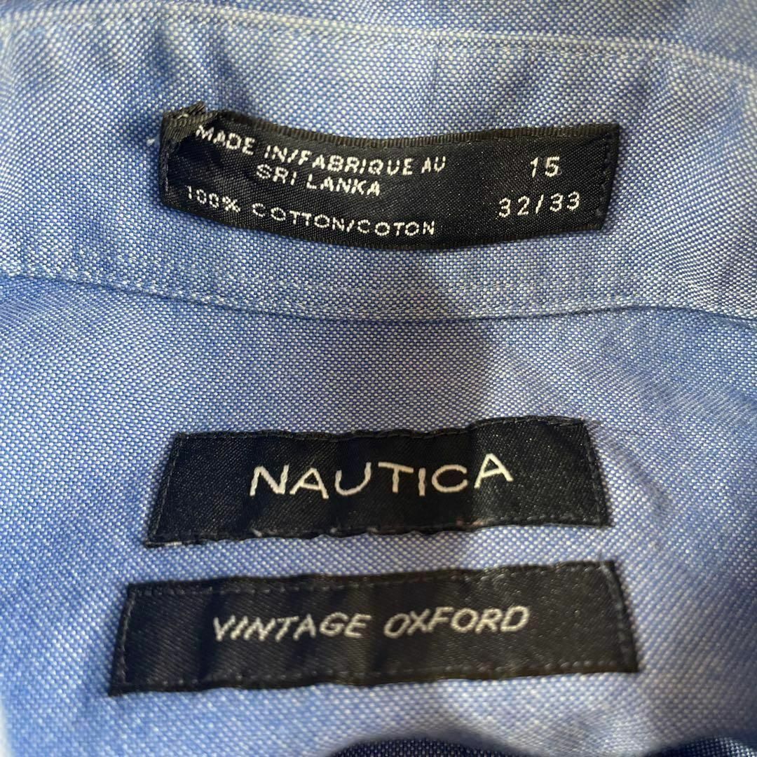 NAUTICA(ノーティカ)のノーティカ　NAUTICA　胸ポケット刺繍　青ブルー無地プレーンＢＤ長袖シャツ メンズのトップス(シャツ)の商品写真