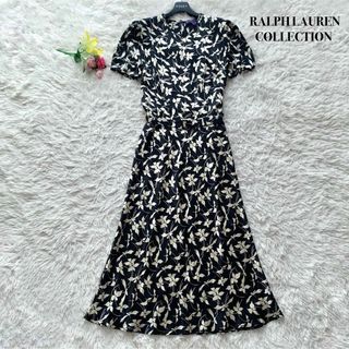 ラルフローレン(Ralph Lauren)の【美品】ラルフローレンコレクション 高級ライン ワンピース シルク ブラック L(ロングワンピース/マキシワンピース)