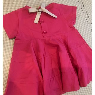 プティマイン(petit main)のプティマイン　90 女の子　ピンク　チュニック　夏服　リボン(Tシャツ/カットソー)