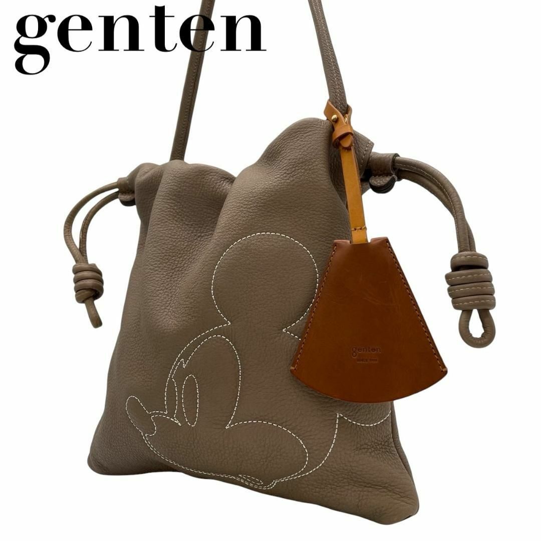 genten(ゲンテン)の美品　genten ゲンテン　N ミッキー　コラボ　斜め掛け　ショルダーバッグ レディースのバッグ(ショルダーバッグ)の商品写真