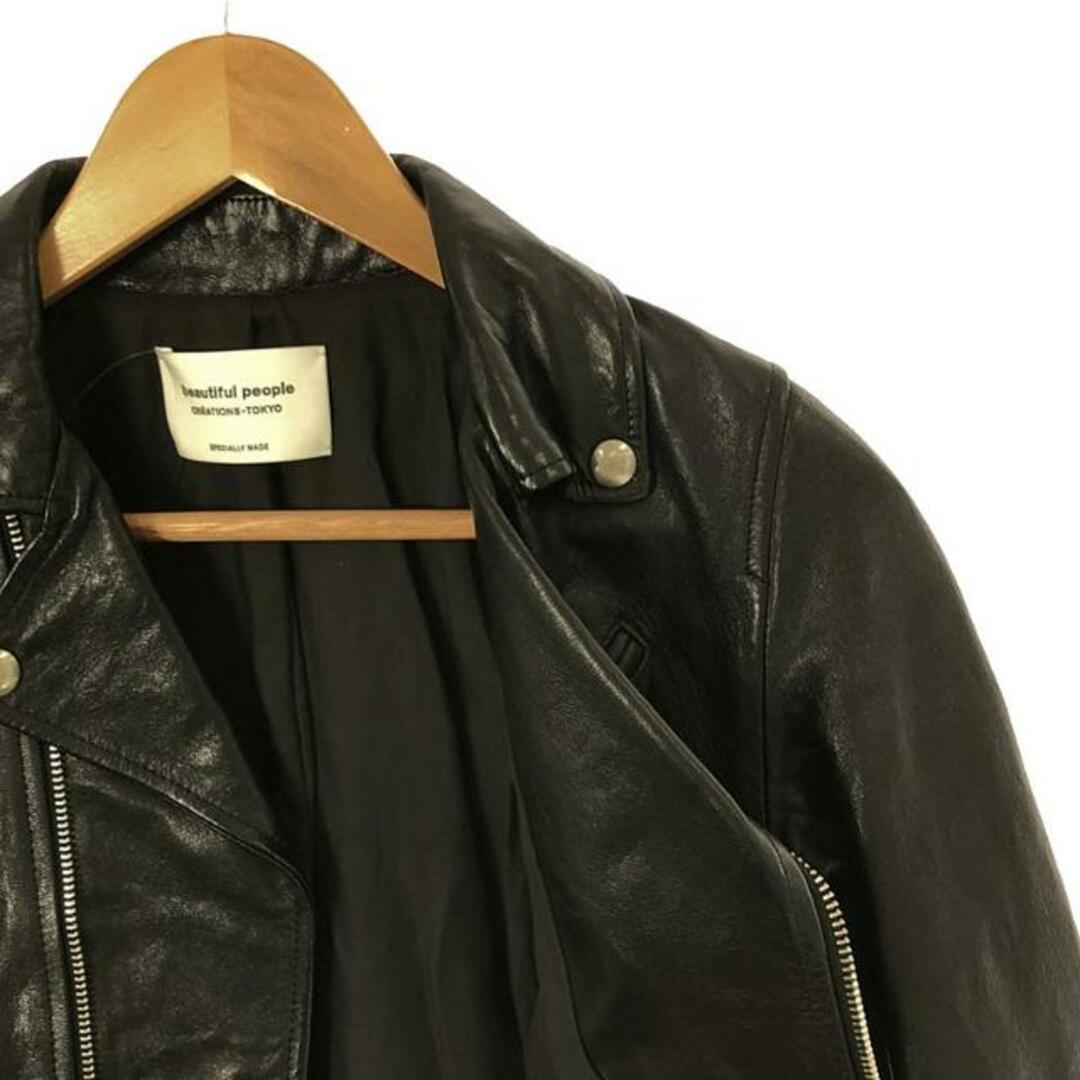 beautiful people(ビューティフルピープル)のbeautiful people / ビューティフルピープル | vintage leather riders jacket ライダースジャケット | 140 | ブラック | レディース レディースのジャケット/アウター(その他)の商品写真