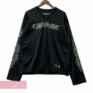 クロムハーツ(Chrome Hearts)のCHROME HEARTS Mesh Warm Up Jersey クロムハーツ メッシュウォームアップジャージー 長袖 ロンT ロゴプリント ブラック サイズL【240423】【新古品】【me04】(Tシャツ/カットソー(半袖/袖なし))