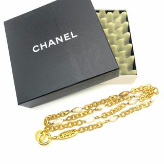 シャネル(CHANEL)の【箱付】シャネル　ココマーク　ヴィンテージ　フェイクパール　ゴールド　ネックレス(ネックレス)