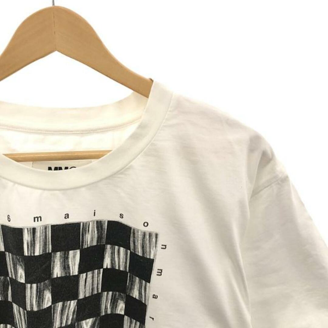 MM6 Maison Margiela / エムエムシックスメゾンマルジェラ | 2019SS | CHECKERS PRINTED SHORT TEE Tシャツ | 1 | ホワイト/ブラック | レディース レディースのトップス(Tシャツ(半袖/袖なし))の商品写真