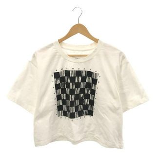 MM6 Maison Margiela / エムエムシックスメゾンマルジェラ | 2019SS | CHECKERS PRINTED SHORT TEE Tシャツ | 1 | ホワイト/ブラック | レディース(Tシャツ(半袖/袖なし))