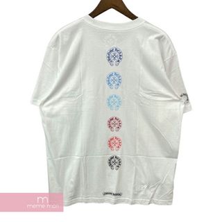 クロムハーツ(Chrome Hearts)のCHROME HEARTS Multicolor Back Horseshoe Tee クロムハーツ マルチカラーバックホースシューTシャツ 半袖カットソー ポケT バックプリント ホワイト サイズL 【240423】【中古-C】【me04】(Tシャツ/カットソー(半袖/袖なし))