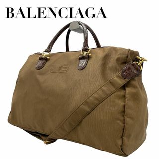 Balenciaga - BALENCIAGA バレンシアガ　D4　ナイロン　ボストンバッグ　2way　茶