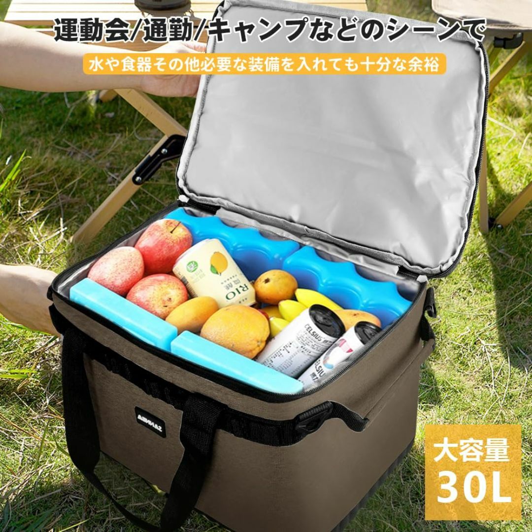 【色: ベージュ】【底部強化版】 クーラーボックス 大容量 30L 3層断熱 保 スポーツ/アウトドアのアウトドア(その他)の商品写真