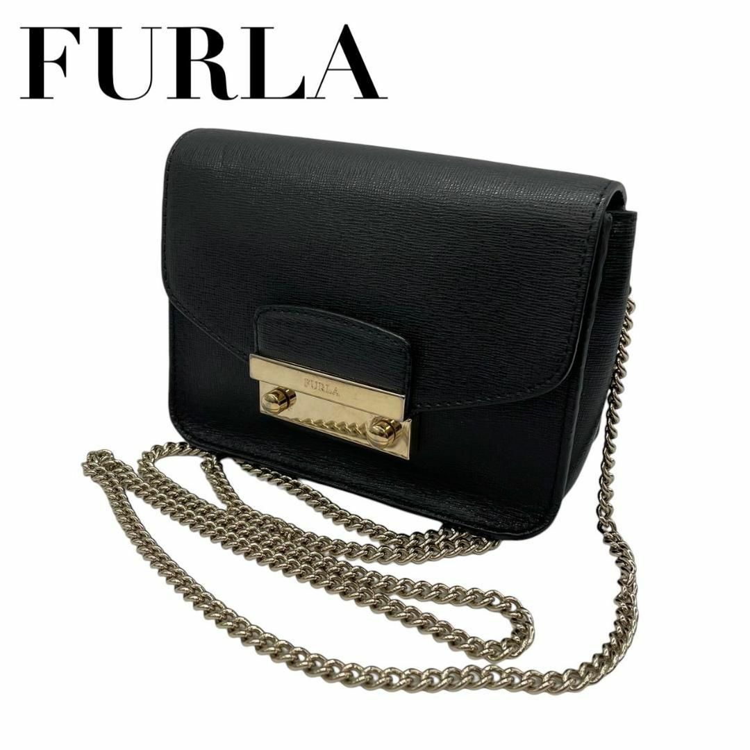 Furla(フルラ)のFURLA フルラ　N メトロポリス　チェーン　ショルダーバッグ　レザー　黒 レディースのバッグ(ショルダーバッグ)の商品写真