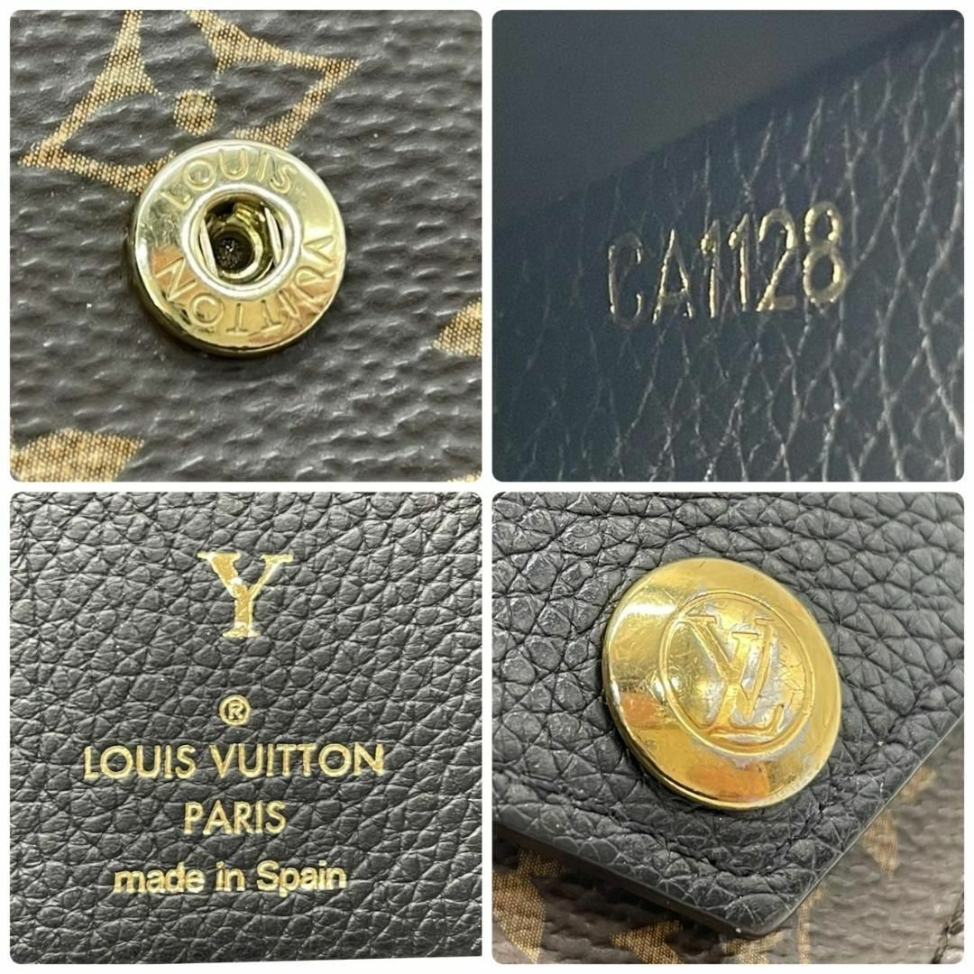LOUIS VUITTON(ルイヴィトン)の美品　ルイヴィトン　w1 ドゥーブル　V コンパクト　黒　モノグラム　折り財布 メンズのファッション小物(折り財布)の商品写真