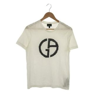 ジョルジオアルマーニ(Giorgio Armani)のGIORGIO ARMANI / ジョルジオアルマーニ | ロゴ刺しゅう クルーネックTシャツ | 46 | ホワイト | メンズ(Tシャツ/カットソー(半袖/袖なし))