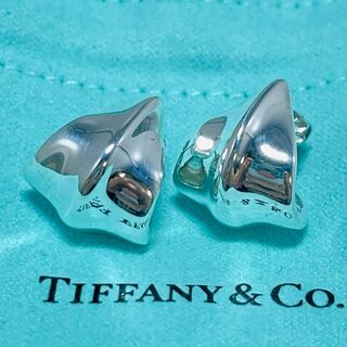ティファニー(Tiffany & Co.)のヴィンテージ ティファニー リーフ フープ ピアス シルバー★924(ピアス)