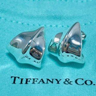 Tiffany & Co. - ヴィンテージ ティファニー リーフ フープ ピアス シルバー★924