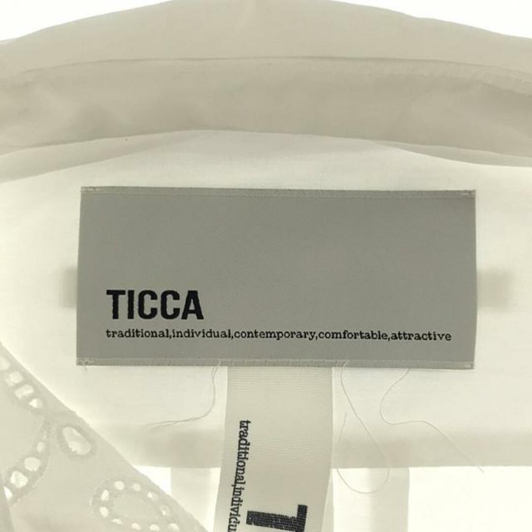 TICCA(ティッカ)の【美品】  TICCA / ティッカ | ショートスリーブ レース シャツブ ラウス | F | ホワイト | レディース レディースのトップス(シャツ/ブラウス(半袖/袖なし))の商品写真