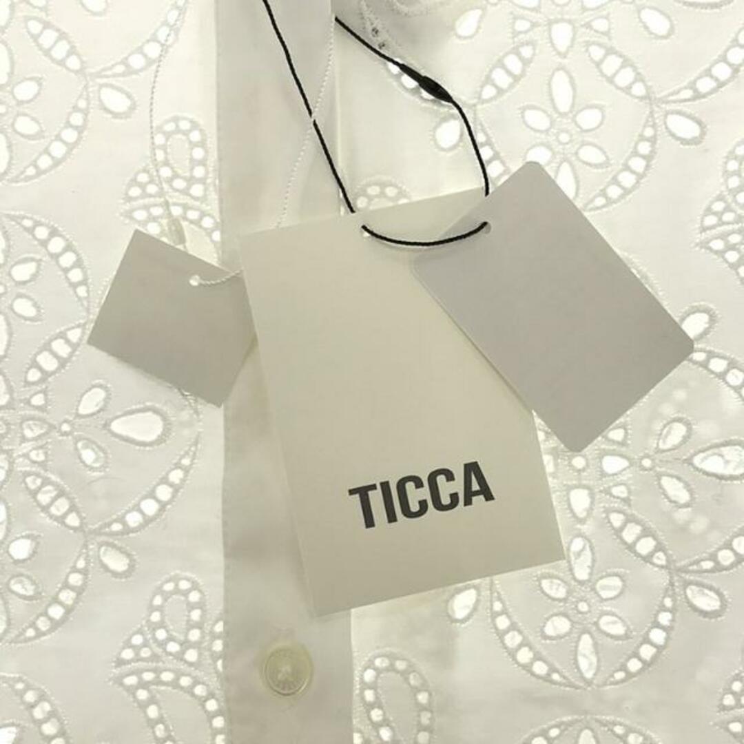 TICCA(ティッカ)の【美品】  TICCA / ティッカ | ショートスリーブ レース シャツブ ラウス | F | ホワイト | レディース レディースのトップス(シャツ/ブラウス(半袖/袖なし))の商品写真