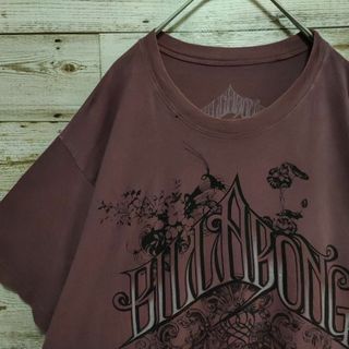 billabong - 【603】USA製　 ビラボン　ビックプリント　半袖Tシャツ　えんじ色　古着