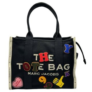 MARC JACOBS トートバッグ ザ ジャガード ラージ ユニセックス ワッペン ブラック M0017048 001 マークジェイコブス THE TOTE BAG かわいい 大きめ 中古 W４