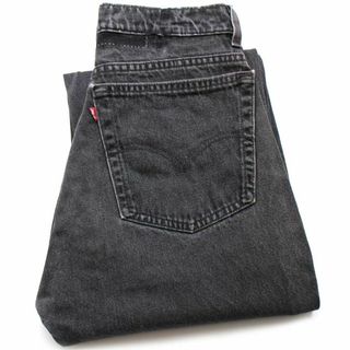 リーバイス(Levi's)の90s USA製 Levi'sリーバイス ブラック デニムパンツ カスタム w29★SDP2607 オールド ビンテージ ジーンズ テーパード ワイド バギー(デニム/ジーンズ)