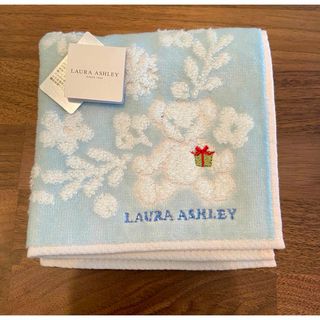 ローラアシュレイ(LAURA ASHLEY)のタグ付 ローラアシュレイ タオルハンカチ 水色(ハンカチ)