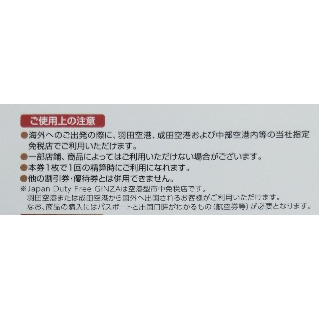 日本空港ビルディング(成田 羽田 中部)DUTY FREE SHOP 10%割引 チケットの優待券/割引券(ショッピング)の商品写真