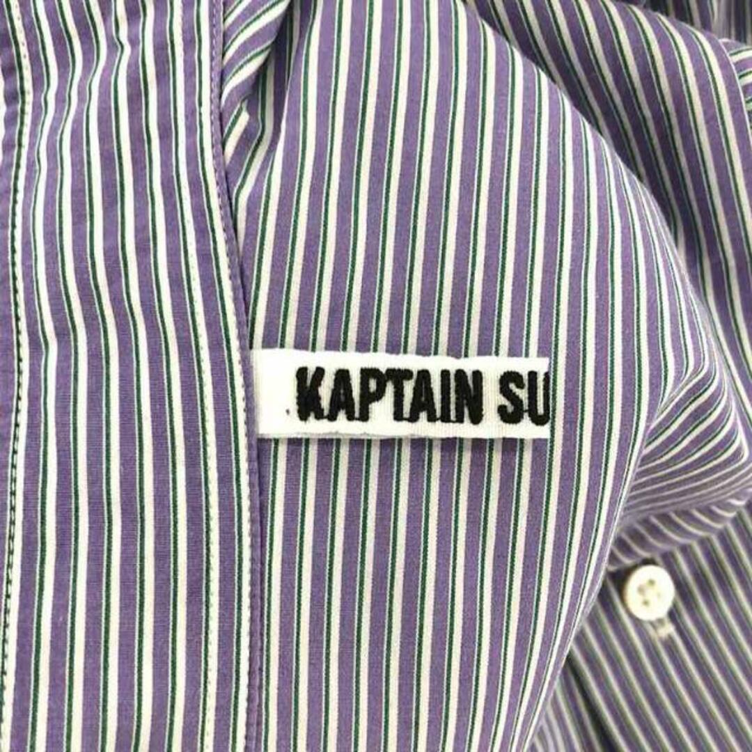 KAPTAIN SUNSHINE(キャプテンサンシャイン)のKaptain Sunshine / キャプテンサンシャイン | 2023AW | Cotton Semi Spread Collar Shirt ストライプ コットン セミスプレッドカラーシャツ | 38 | パープルストライプ | メンズ メンズのトップス(Tシャツ/カットソー(七分/長袖))の商品写真