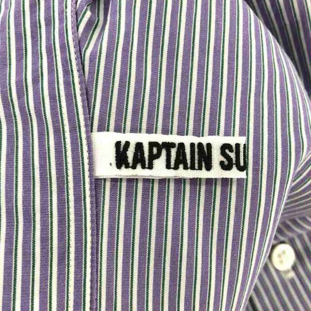KAPTAIN SUNSHINE(キャプテンサンシャイン)のKaptain Sunshine / キャプテンサンシャイン | 2023AW | Cotton Semi Spread Collar Shirt ストライプ コットン セミスプレッドカラーシャツ | 38 | パープルストライプ | メンズ メンズのトップス(Tシャツ/カットソー(七分/長袖))の商品写真