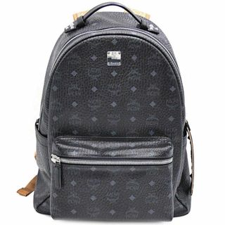 エムシーエム(MCM)の美品 エムシーエム バッグ MCM レザー リュック バックパック ヴィセトス ブラック ミディアム メンズ MMKASVE26BK001 T-YJ06279(バッグパック/リュック)