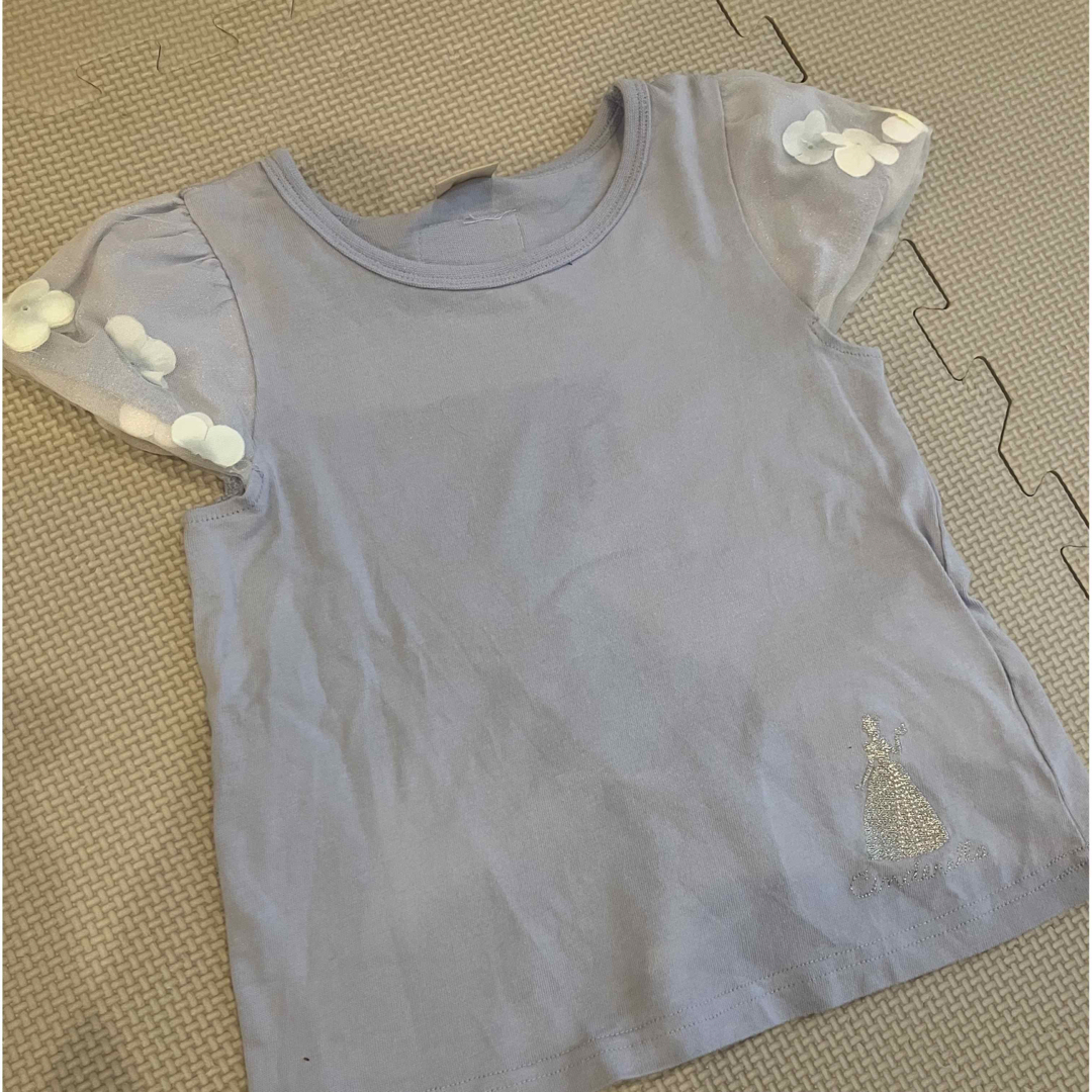 petit main(プティマイン)のプティマイン　100 プリンセス　シンデレラ　Tシャツ　水色　夏服　半袖 キッズ/ベビー/マタニティのキッズ服女の子用(90cm~)(Tシャツ/カットソー)の商品写真