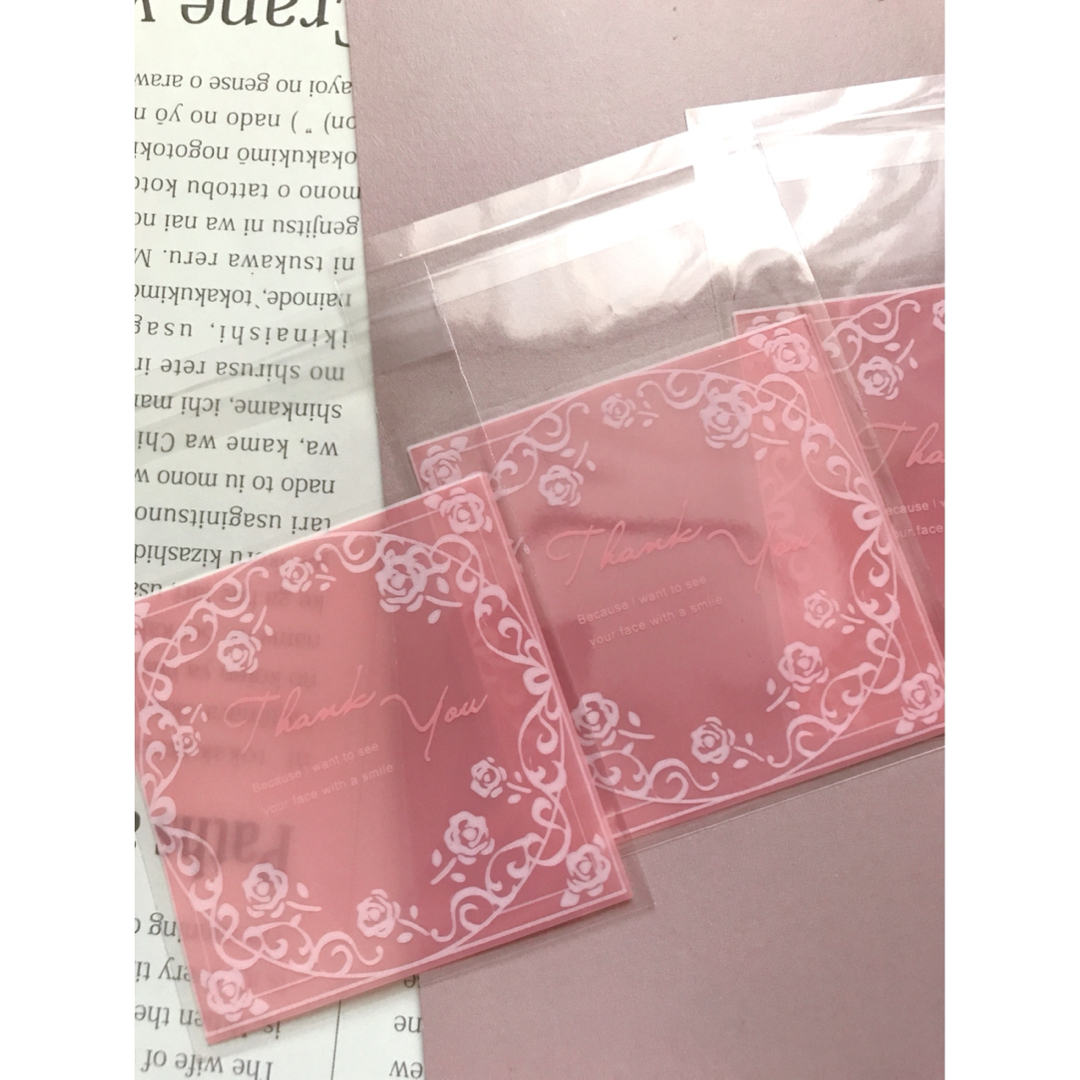ラッピング袋　opp袋　ギフト袋　ピンク　10枚25円　【D69】 ハンドメイドの素材/材料(各種パーツ)の商品写真