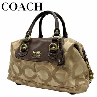 コーチ(COACH)のCOACH コーチ　s84 オプアート　マディソン　ハンドバッグ　馬車金具　茶(ハンドバッグ)