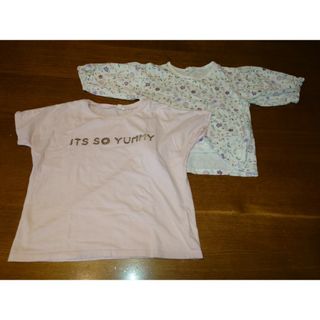 Tシャツ ２枚セット　サマンサモスモスラーゴム　花柄　ピンク(Tシャツ/カットソー)