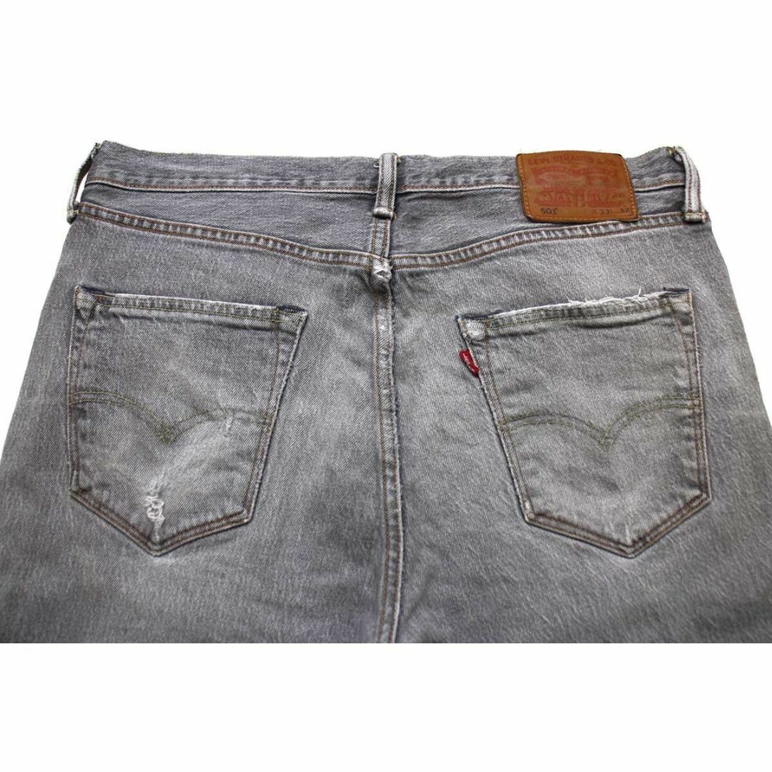 Levi's(リーバイス)のメキシコ製 Levi'sリーバイス 501 ストレッチ ダメージ 先染め グレー デニムパンツ フェード w33 L32★SDP2597 ジーンズ ストレート メンズのパンツ(デニム/ジーンズ)の商品写真