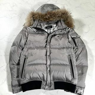 バーバリーブラックレーベル(BURBERRY BLACK LABEL)の【極美品】バーバリーブラックレーベル ノバチェック ファーダウンジャケット(ダウンジャケット)