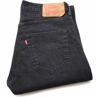 リーバイス(Levi's)のメキシコ製 Levi'sリーバイス 501 ブリーチ飛び ブラック デニムパンツ w36 L32★SDP2601 ジーンズ ストレート 縦落ち(デニム/ジーンズ)