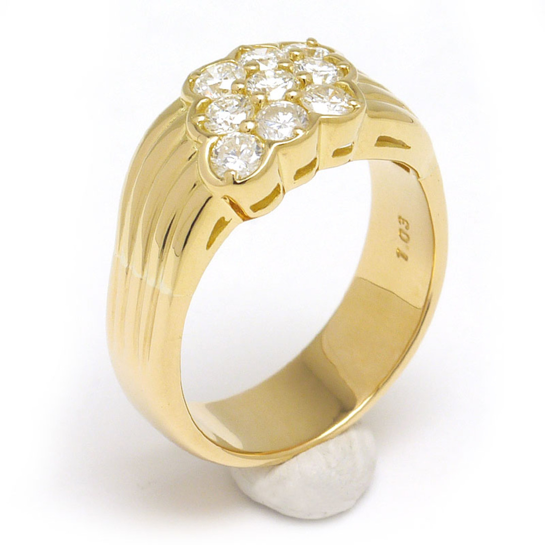 ダイヤモンドリング #16 約16号 K18YG・ダイヤ1.03ct 9石 レディースのアクセサリー(リング(指輪))の商品写真